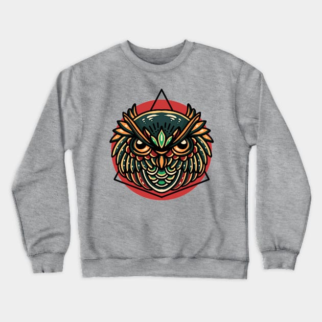 owl head Crewneck Sweatshirt by donipacoceng